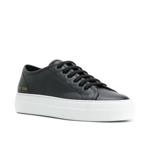 Woman by Common Projects Tournament Black leather sneakers